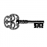 antique key rubber stamp