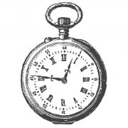 pocket watch rubber stamp